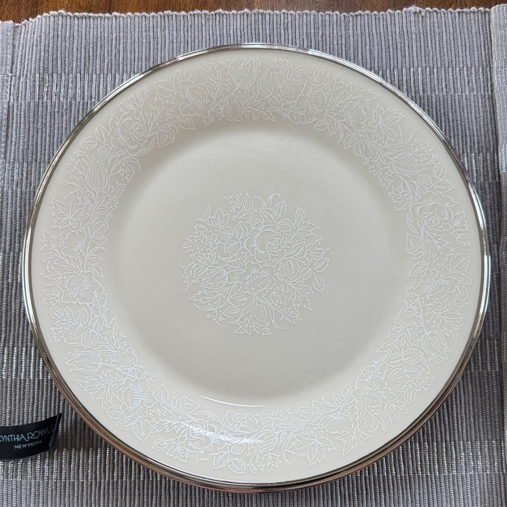 Lenox Moonspun Dinner Plates(2) Discontinued in 1998 Made in the USA